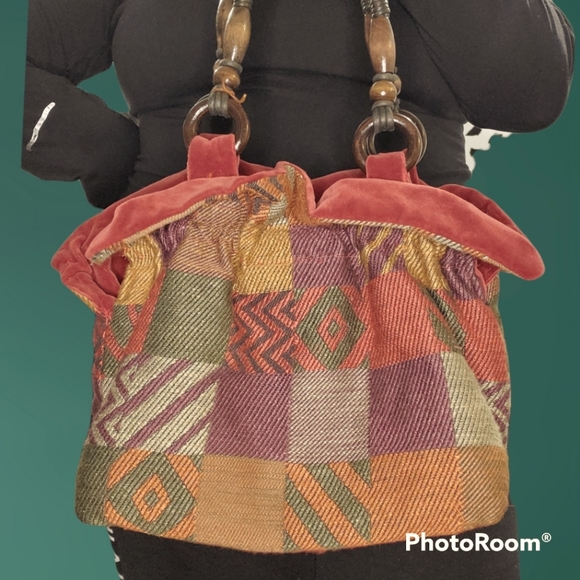 Shabby Chic Handbags - funky 90s hippy mixed eclectic print bag